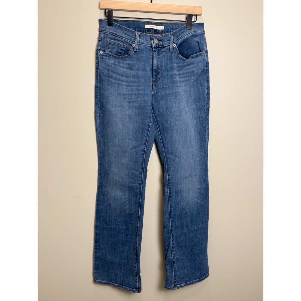Levi's Womens 4 Classic Bootcut Blue Denim Jeans Mid Rise 39252-0027 Stretch